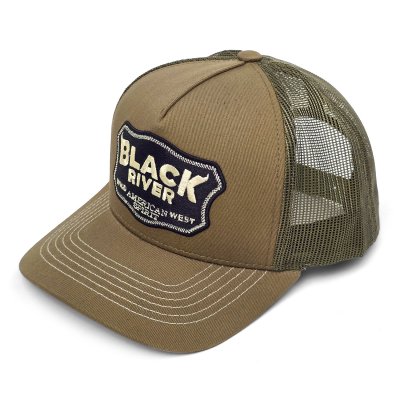 Kasket - Black River Wild West Trucker (grøn/creme)