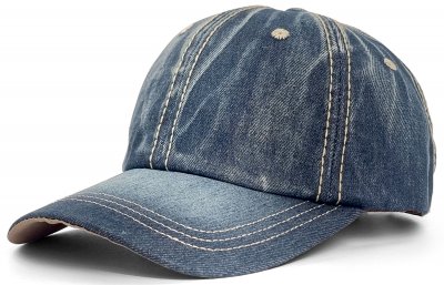 Kasket - Gårda Distressed Denim Baseball Cap (blå)