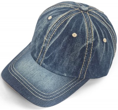 Kasket - Gårda Distressed Denim Baseball Cap (blå)