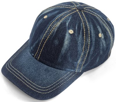 Kasket - Gårda Distressed Denim Baseball Cap (mørkeblå)