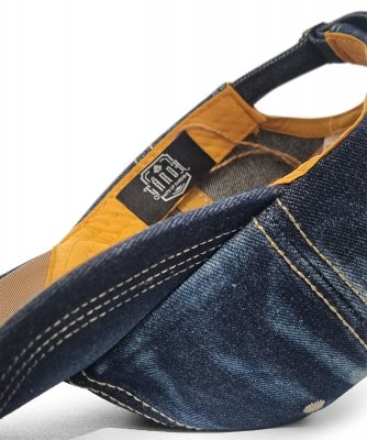 Kasket - Gårda Distressed Denim Baseball Cap (mørkeblå)