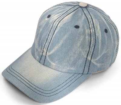 Kasket - Gårda Distressed Denim Baseball Cap (lyseblå)