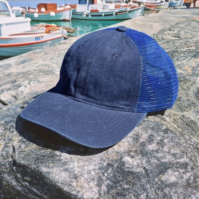 Caps - Gårda Finley Washed Trucker (marine blå)