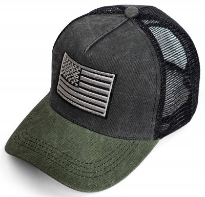 Kasket - Gårda Flag Denim Trucker Cap (sort/grøn)