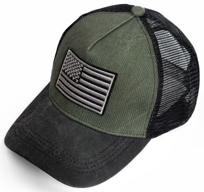 Kasket - Gårda Flag Denim Trucker Cap (grøn/sort)