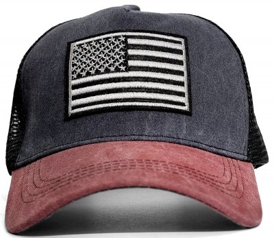 Kasket - Gårda Flag Denim Trucker Cap (blå/rød)
