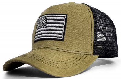 Kasket - Gårda Flag Denim Trucker Cap (oliven)