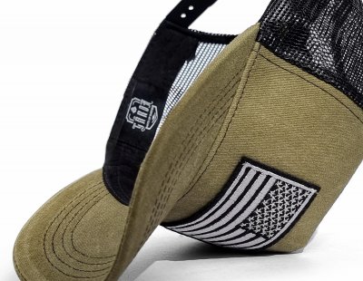 Kasket - Gårda Flag Denim Trucker Cap (oliven)