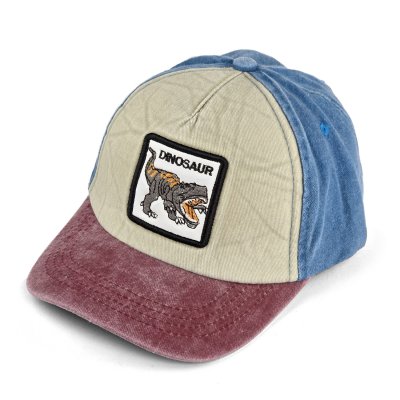 Cap Barn - Gårda Dinosaur Cap (beige/blå/rød)