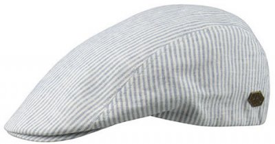 Sixpence / Flat cap - MJM Daffy Linen (blå stripe)