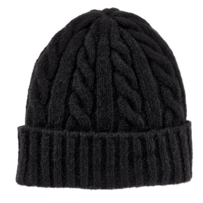Beanies - Gårda Bad Gastein Cable Knit Wool Mix Beanie (sort)