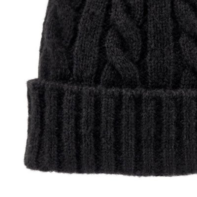 Beanies - Gårda Bad Gastein Cable Knit Wool Mix Beanie (sort)