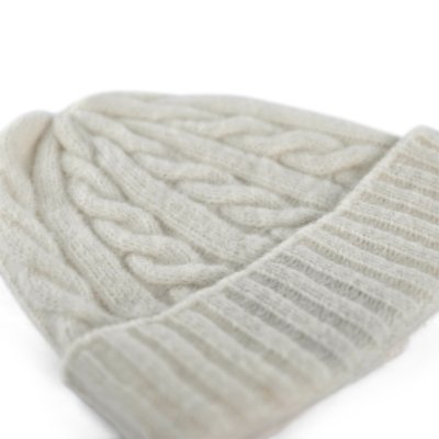 Beanies - Gårda Bad Gastein Cable Knit Wool Mix Beanie (hvid)