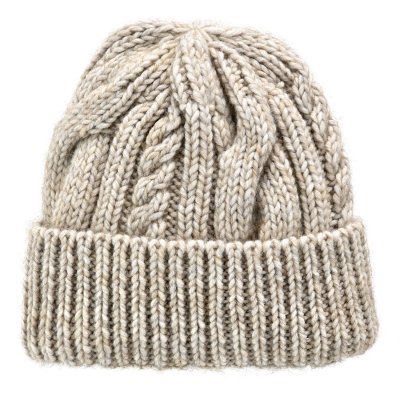 Beanies - Gårda Bormio Cable Knit Wool Mix Beanie (beige)