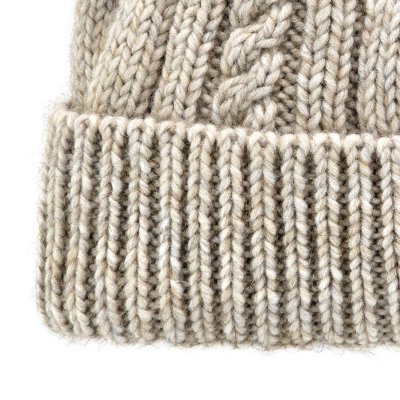 Beanies - Gårda Bormio Cable Knit Wool Mix Beanie (beige)