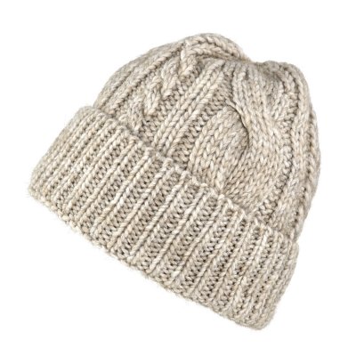 Beanies - Gårda Bormio Cable Knit Wool Mix Beanie (beige)