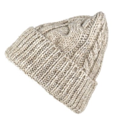 Beanies - Gårda Bormio Cable Knit Wool Mix Beanie (beige)