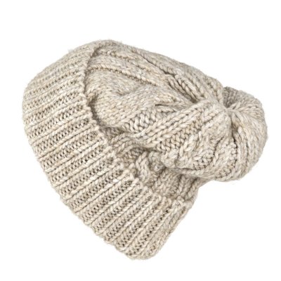 Beanies - Gårda Bormio Cable Knit Wool Mix Beanie (beige)