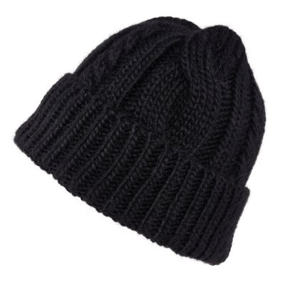 Beanies - Gårda Bormio Cable Knit Wool Mix Beanie (sort)