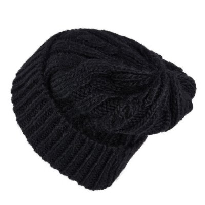 Beanies - Gårda Bormio Cable Knit Wool Mix Beanie (sort)