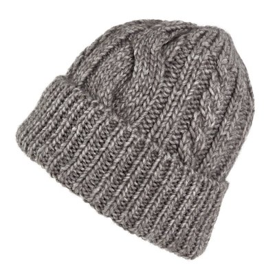 Beanies - Gårda Bormio Cable Knit Wool Mix Beanie (grå/beige)