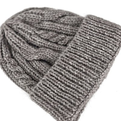 Beanies - Gårda Bormio Cable Knit Wool Mix Beanie (grå/beige)
