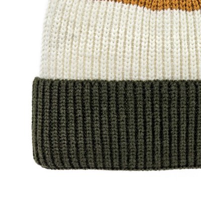 Beanies - Gårda Courchevel Merino Wool Beanie (grøn/råhvid/sennep)