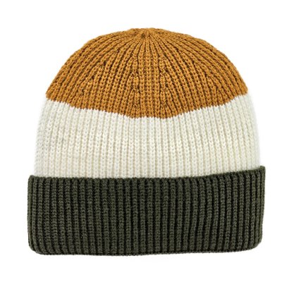 Beanies - Gårda Courchevel Merino Wool Beanie (grøn/råhvid/sennep)