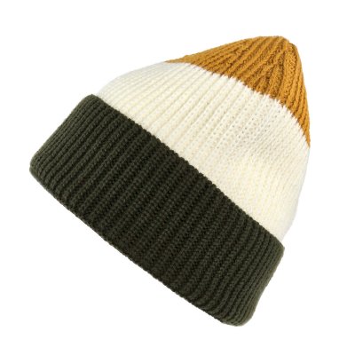 Beanies - Gårda Courchevel Merino Wool Beanie (grøn/råhvid/sennep)