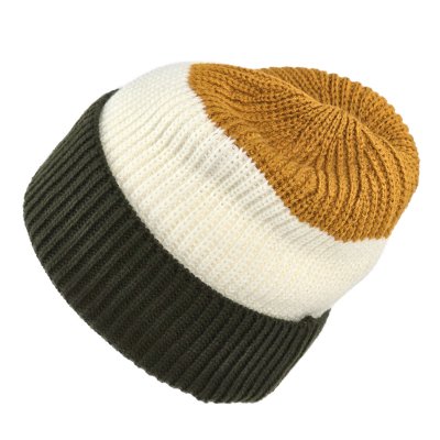 Beanies - Gårda Courchevel Merino Wool Beanie (grøn/råhvid/sennep)