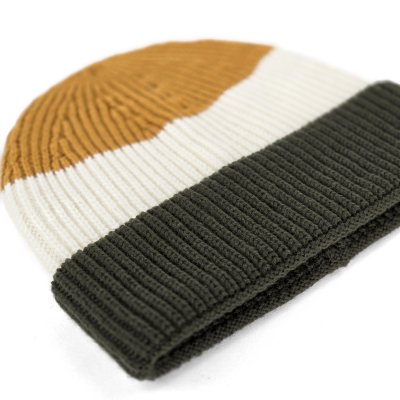 Beanies - Gårda Courchevel Merino Wool Beanie (grøn/råhvid/sennep)
