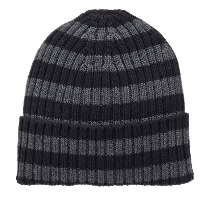Beanies - Gårda Davos Striped Merino Wool Beanie (grå/sort)