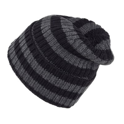 Beanies - Gårda Davos Striped Merino Wool Beanie (grå/sort)