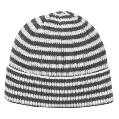 Beanies - Gårda Saint-Gervais Striped Wool Mix Beanie (mørkegrå/hvid)