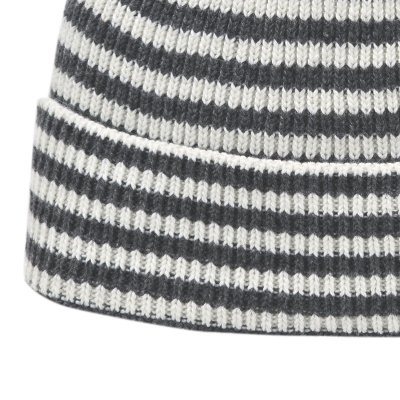 Beanies - Gårda Saint-Gervais Striped Wool Mix Beanie (mørkegrå/hvid)