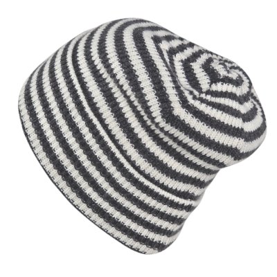 Beanies - Gårda Saint-Gervais Striped Wool Mix Beanie (mørkegrå/hvid)
