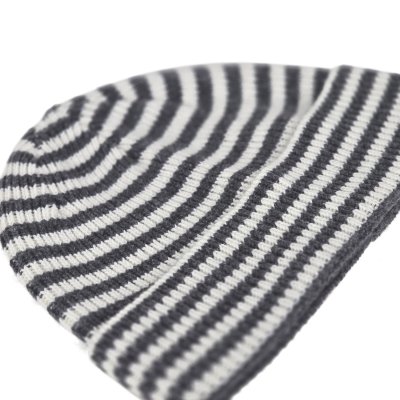 Beanies - Gårda Saint-Gervais Striped Wool Mix Beanie (mørkegrå/hvid)