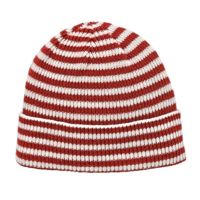 Beanies - Gårda Saint-Gervais Striped Wool Mix Beanie (rød/hvid)