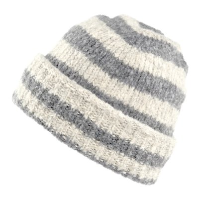 Beanies - Gårda Lech Striped Wool Mix Beanie (beige/grå)