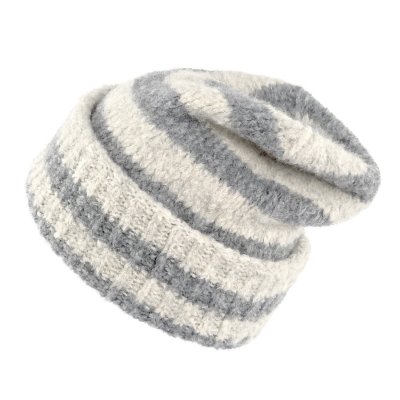 Beanies - Gårda Lech Striped Wool Mix Beanie (beige/grå)