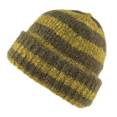 Beanies - Gårda Lech Striped Wool Mix Beanie (grøn)
