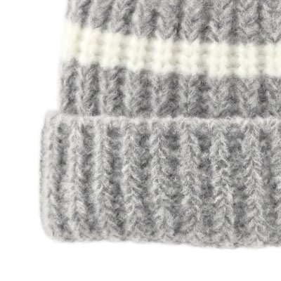 Beanies - Gårda Les Deux Alpes Striped Merino Mix Beanie (grå/hvid)