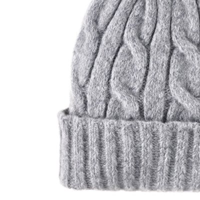 Beanies - Gårda Saas-Fee Cable Knit Wool Mix Beanie (grå)