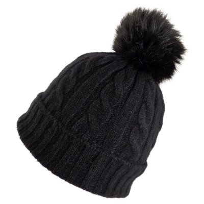 Beanies - Gårda Saas-Fee Cable Knit Wool Mix Beanie (sort)