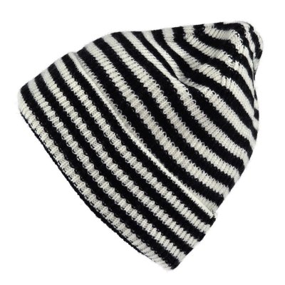 Beanies - Gårda Saint-Gervais Striped Wool Mix Beanie (sort/hvid)