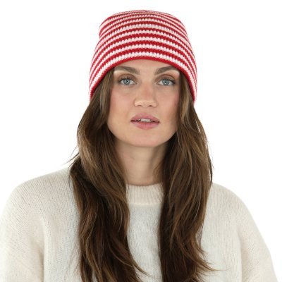 Beanies - Gårda Saint-Gervais Striped Wool Mix Beanie (rød/hvid)