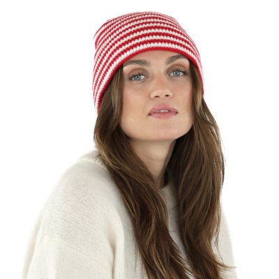 Beanies - Gårda Saint-Gervais Striped Wool Mix Beanie (rød/hvid)