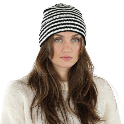 Beanies - Gårda Saint-Gervais Striped Wool Mix Beanie (sort/hvid)