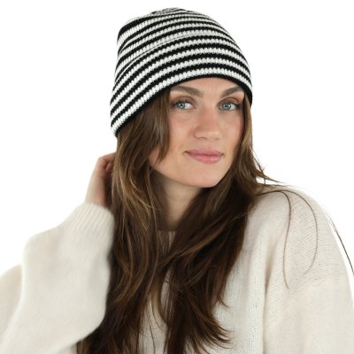 Beanies - Gårda Saint-Gervais Striped Wool Mix Beanie (sort/hvid)