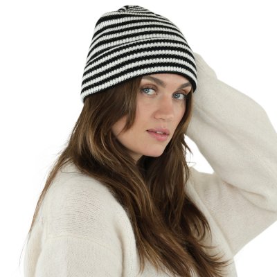 Beanies - Gårda Saint-Gervais Striped Wool Mix Beanie (sort/hvid)